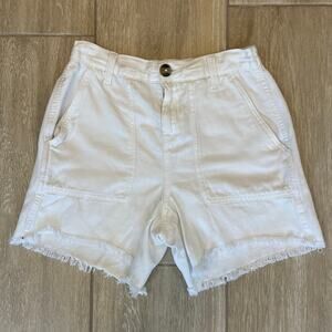 Aerie Linen Blend Shorts Womens XXS White High Rise Casual Summer